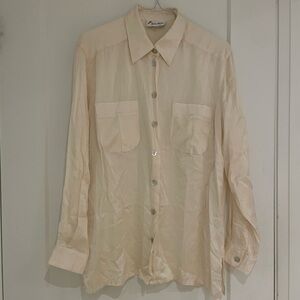 100% Silk Button-Down Shirt (size: 12/42)